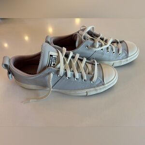 Light Purple Leather Converse with Bows